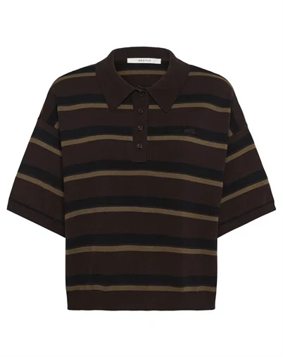 Gestuz - GZTaia Polo Pullover - Molé/Black/Military Olive